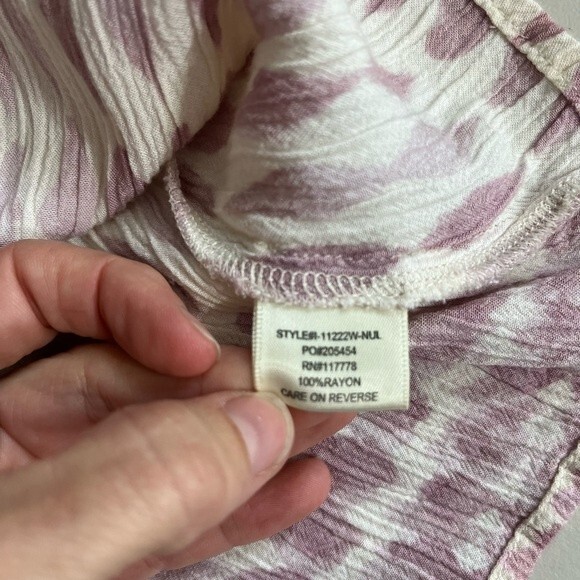 Lovestitch Cold Shoulder Tank Patterned Print 3/4 Sleeve Top Cream Pink Medium - Picture 6 of 11
